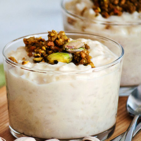 skrm recipes Rice Pudding with Pistachio Crumble skrm recipes Rice Pudding with Pistachio Crumble