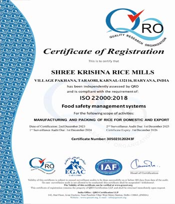 skrm certificate ISO22000 2018